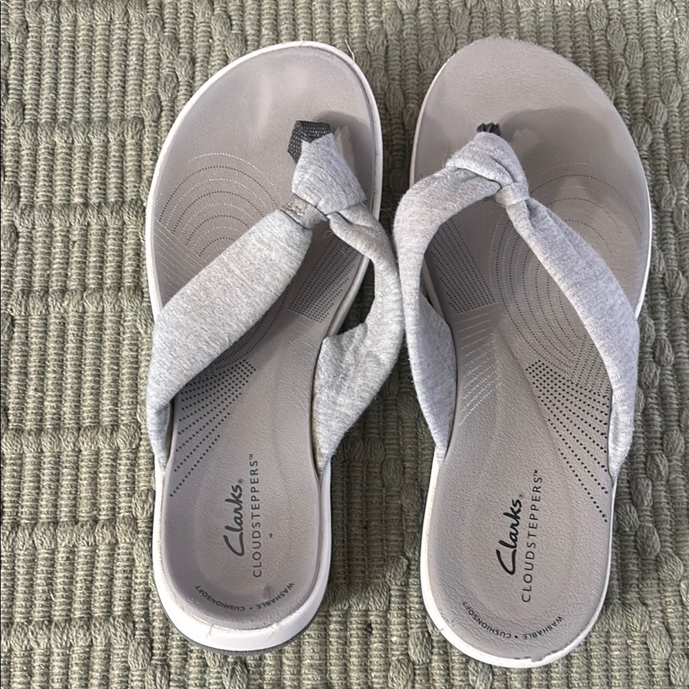 Clarks Gray Sandals with Cushioned Comfort